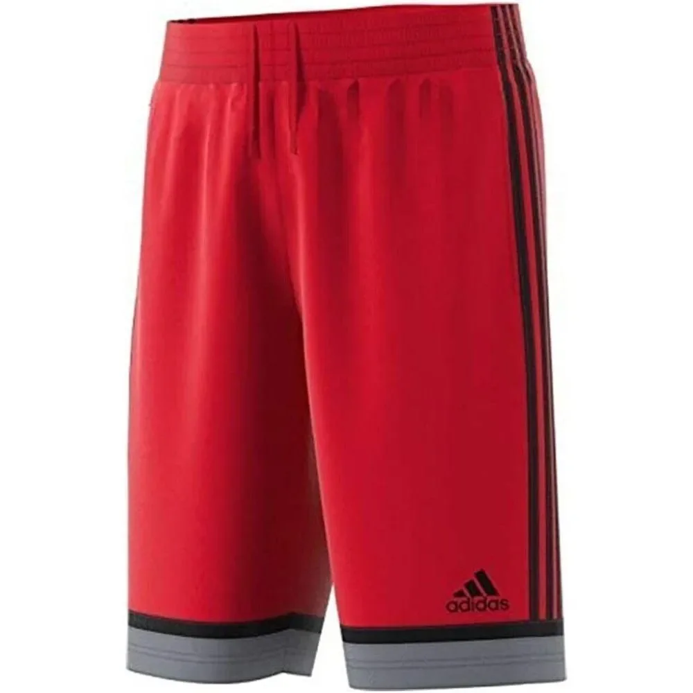 Adidas Men's Red‎ Elastic Waist Flat Front Drawstring Athletic Basic Shorts Sz M